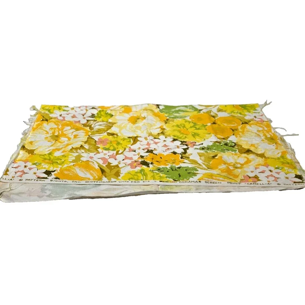 Vintage COHAMA Yellow Floral Fabric 